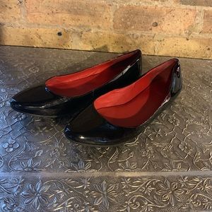 Coke Haan Nike AIR Footbed Black Patent Flats